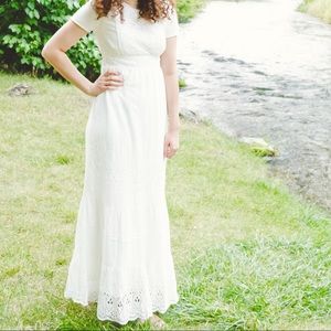 DownEast XS Bohemian White Maxi Sun Dress